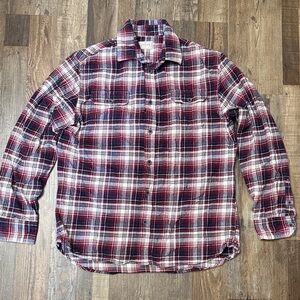 Jachs Men’s Lrg Tall Red and Black Plaid Cotton Shirt